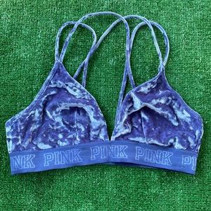 Pink Velvet Bralette- Size Large